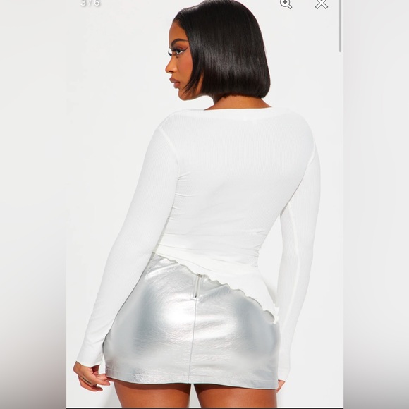 NWT Celine Ribbed Top - Ivory - Picture 3 of 3